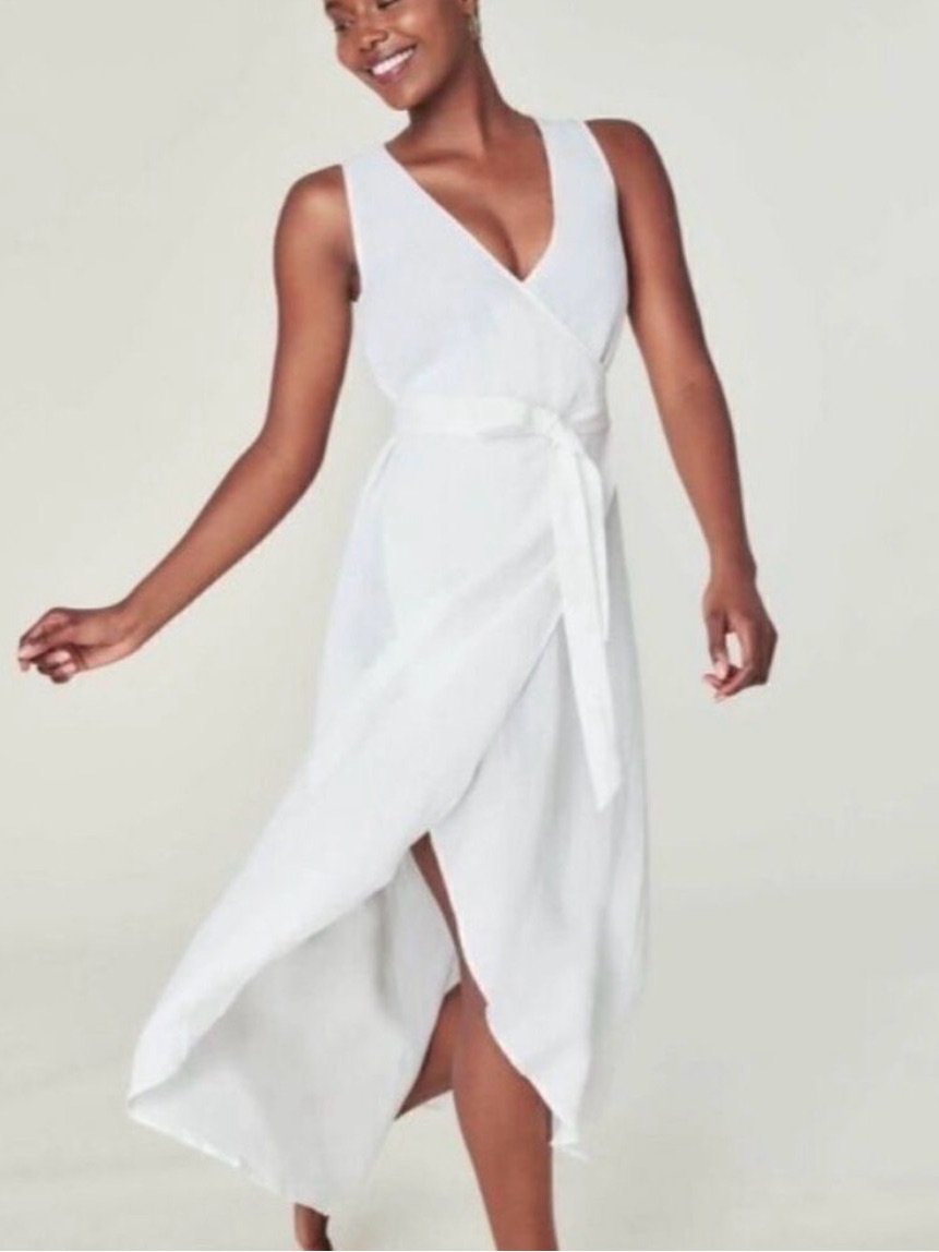 New Andie Swim The Wrap Dress In Coconut Size L